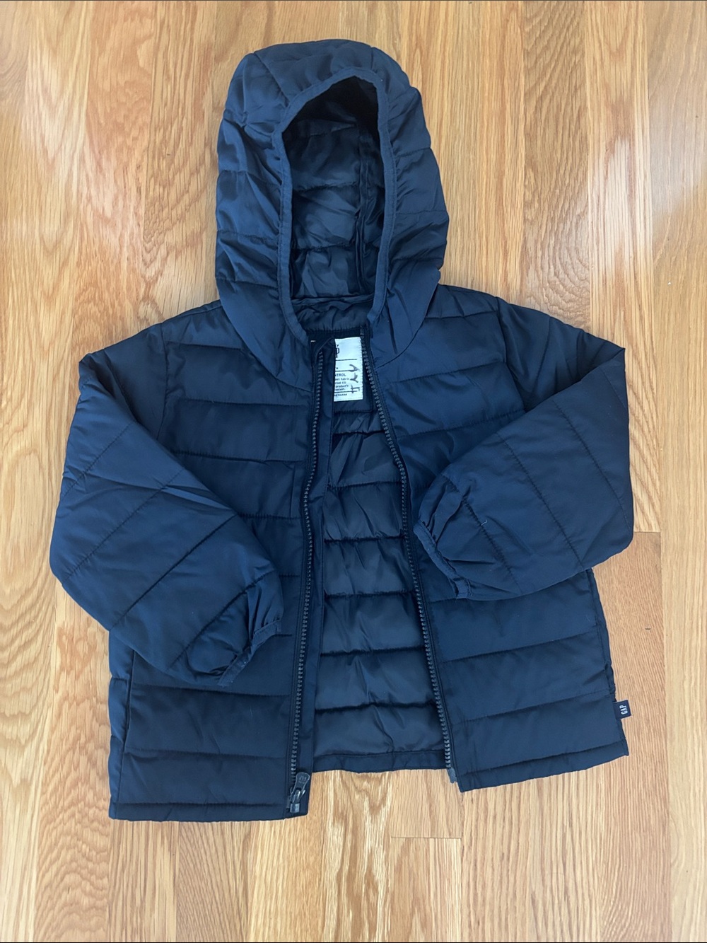 GAP Kids Navy Hooded Puffer Jacket - Lightweight Winter Coat